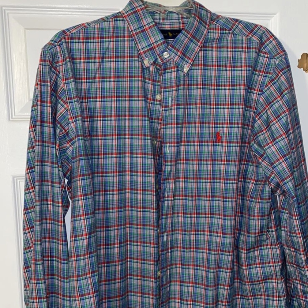Polo plaid button up dress shirt